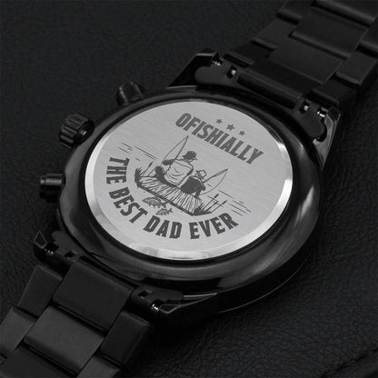 Gift For A Fishing Dad - Luxury Watch Engraving Chronograph Watch