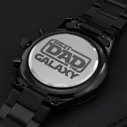Best Dad In The Galaxy 2 Engraving Chronograph Watch