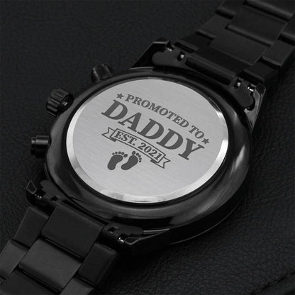 First Time Dad 2021 Customize Watch Engraving Chronograph Watch