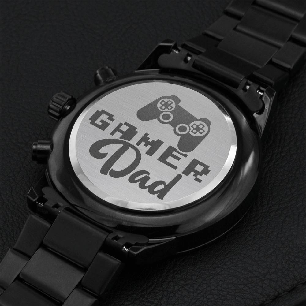 Engraved Watch Gift For Dad Father’s Day Gift For Daddy Birthday Gift For Dad Engraved Watch For Him Father Gift From Daughter And Son Gamer Dad Engraving Chronograph Watch