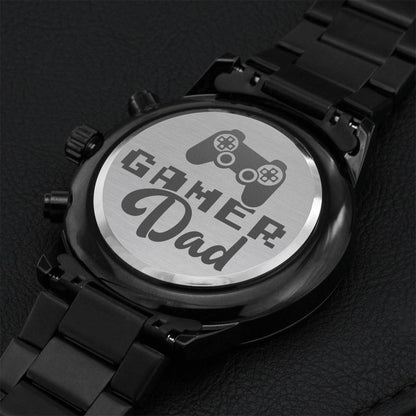 Engraved Watch Gift For Dad Father’s Day Gift For Daddy Birthday Gift For Dad Engraved Watch For Him Father Gift From Daughter And Son Gamer Dad Engraving Chronograph Watch