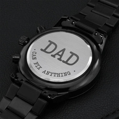 Dad Can Fix Anything Engraving Chronograph Watch