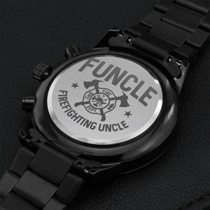 Funcle Firefighting Uncle Gift Engraved Watch Engraving Chronograph Watch