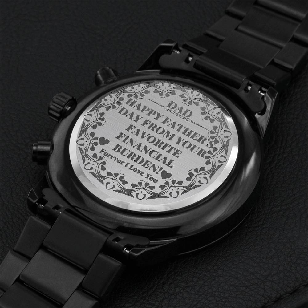 Financial Dad Gift Engraving Chronograph Watch
