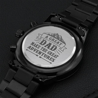 A Great Dad Make The Great Adventures Engraving Chronograph Watch