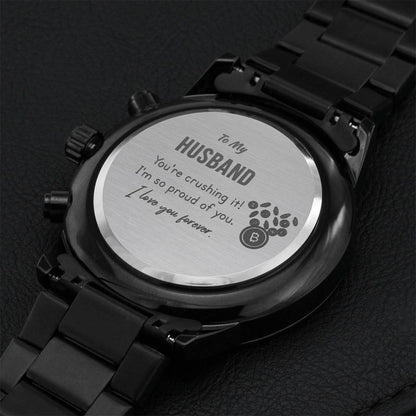 Crypto Husband Watch Gift Engraving Chronograph Watch