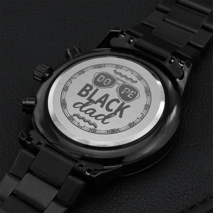Dope Black Dad 1 Engraving Chronograph Watch