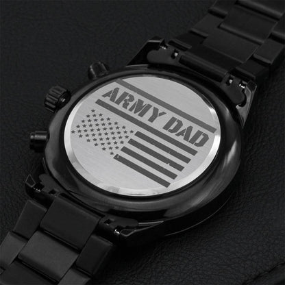 Flag Army Dad - Black Chronograph Watch Engraving Chronograph Watch