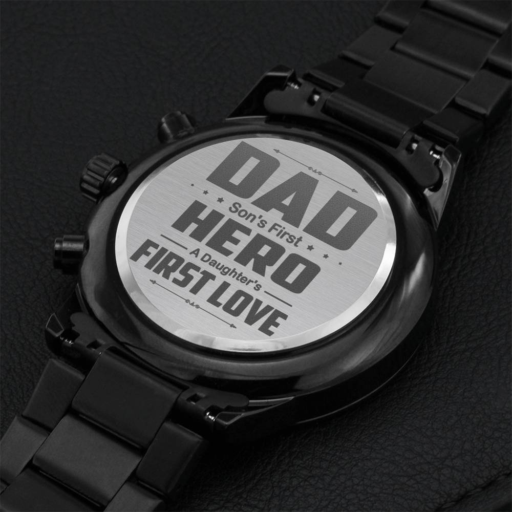 Dad You Are My Hero Engraving Chronograph Watch