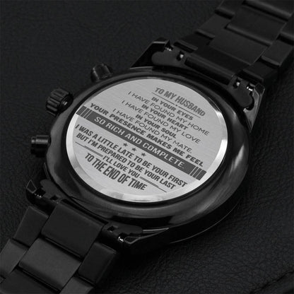 Gift For Husband - Love You To The End Of Time - Watch Engraving Chronograph Watch