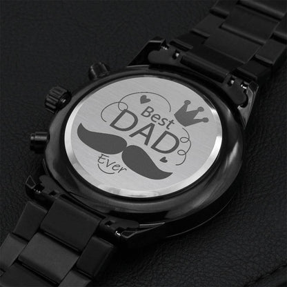 Best Dad Ever 2 Engraving Chronograph Watch