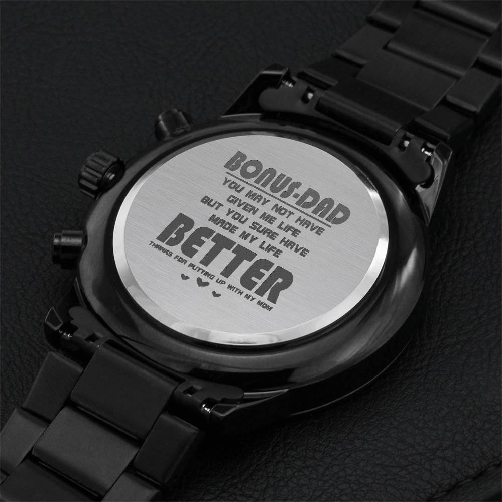 Bonus Dad Watch Engraving Chronograph Watch