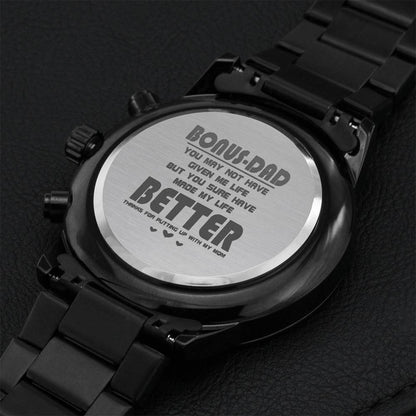 Bonus Dad Watch Engraving Chronograph Watch