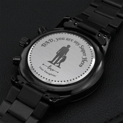 Dad You Are My Super Hero 1 Engraving Chronograph Watch