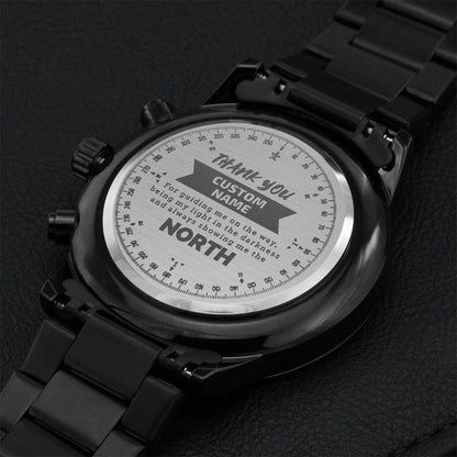 Customizable North Watch Engraving Chronograph Watch