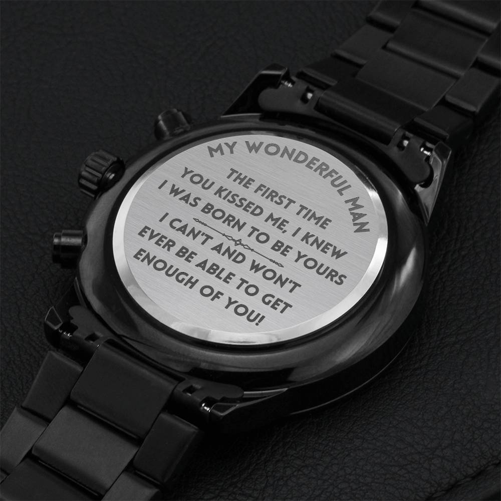 Engraved Watch For Husbandboyfriend - I Can't And Won't Ever Be Able To Get Enough Of You! Engraving Chronograph Watch