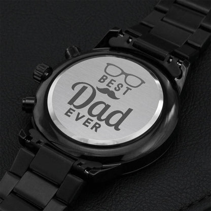 Gift For Dad - Best Dad Ever Engraving Chronograph Watch