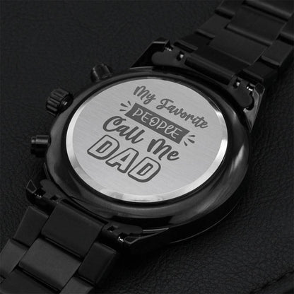 Call Me Dad Engraving Chronograph Watch