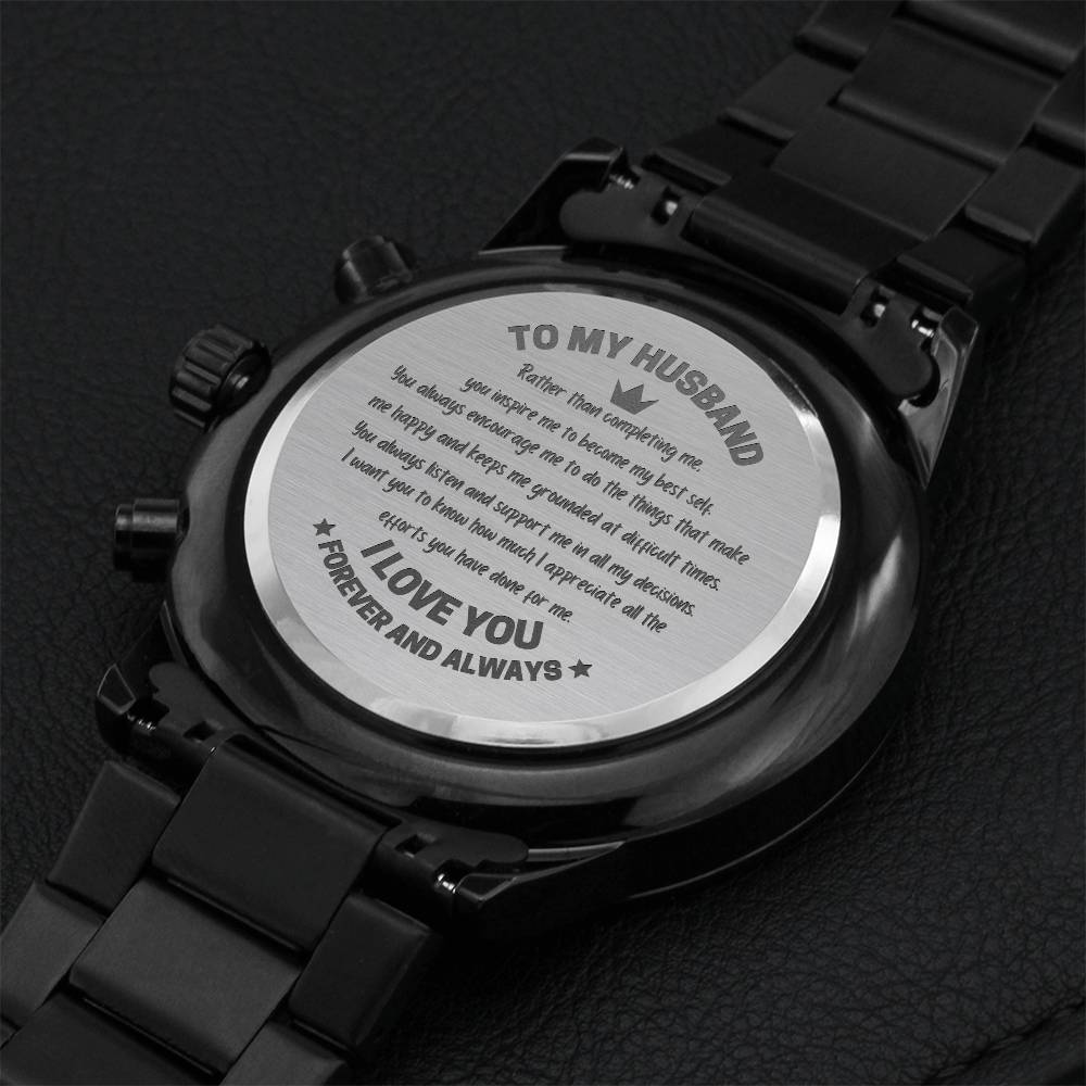 You Inspire Me To Become My Best Self Engraving Chronograph Watch