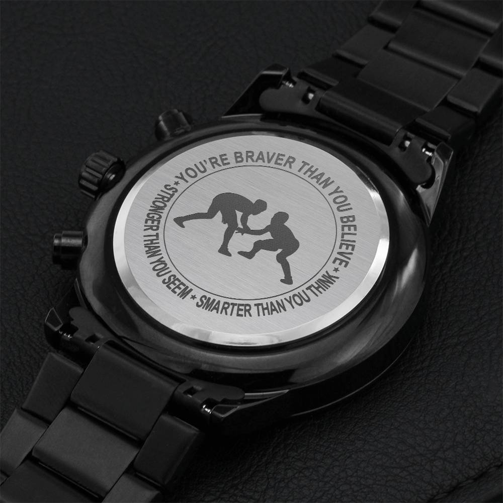 To My Wrestling Son Engraving Chronograph Watch