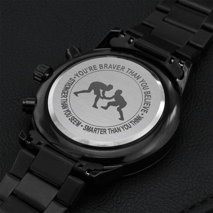 To My Wrestling Son Engraving Chronograph Watch