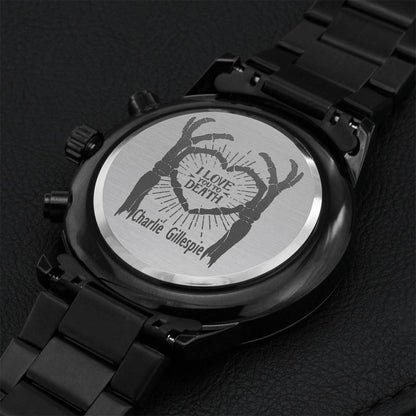 Charlie Gillespie Customize Watch Engraving Chronograph Watch