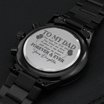 Daughter Gift Watch For Dad 1 Engraving Chronograph Watch