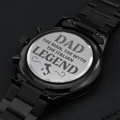 Dad Italian Legend Chrono Watch Engraving Chronograph Watch