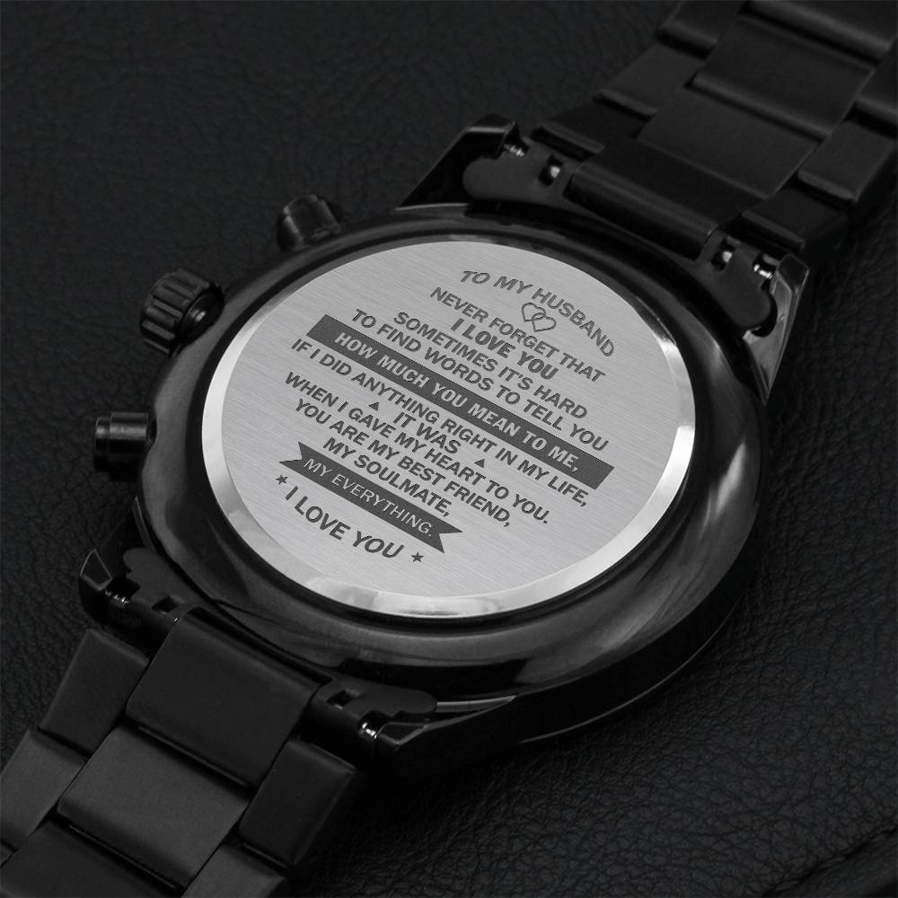 Gift For Husband - How Much You Mean To Me - Watch Engraving Chronograph Watch