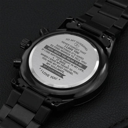 Gift For Husband - How Much You Mean To Me - Watch Engraving Chronograph Watch