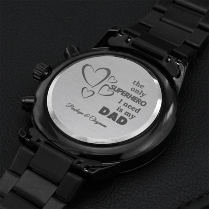 Fathers Day Keychain Gift Customize Handstamped Metal Keychain For Dad Engraving Chronograph Watch