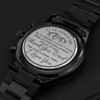To The Greatest Dad Water Resistant Scratch-proof Laser Engraved Men's Watch Engraving Chronograph Watch