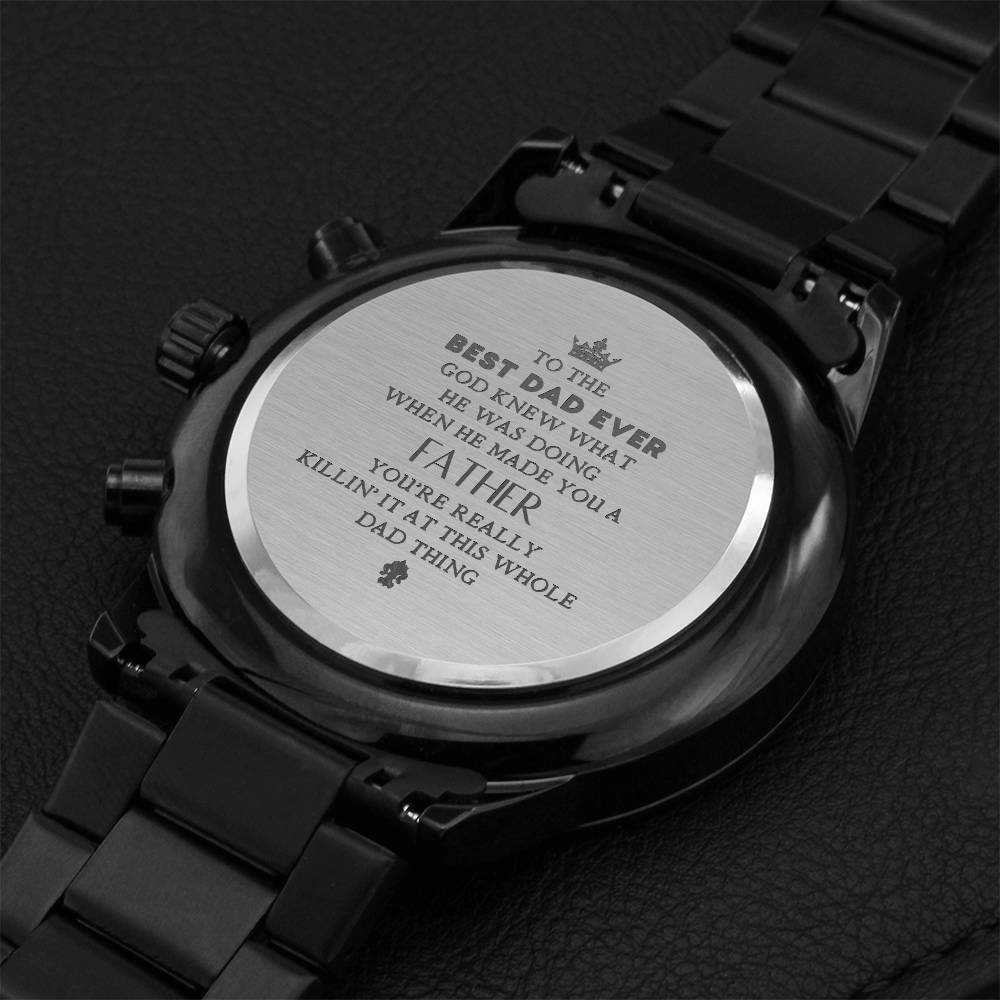 To The Best Dad Ever 1 Engraving Chronograph Watch