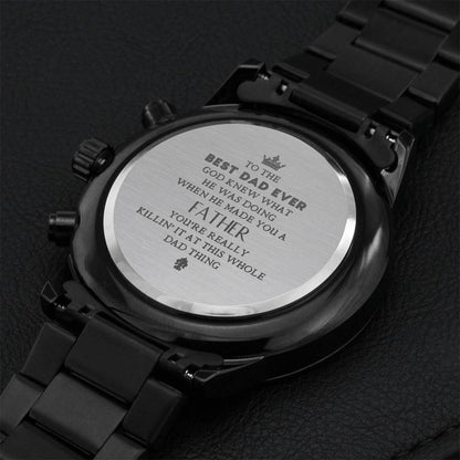 To The Best Dad Ever 1 Engraving Chronograph Watch