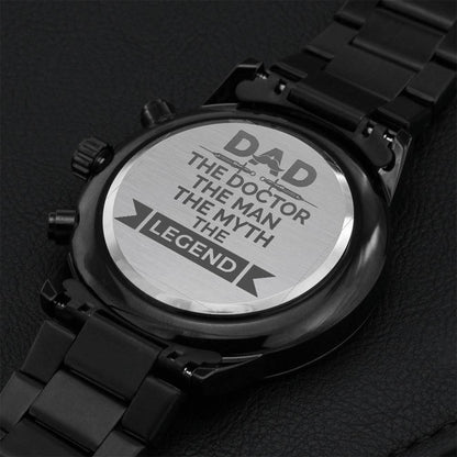 Dad The Doctor The Man The Myth The Legend Engraving Chronograph Watch