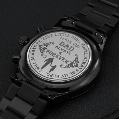 Dad And Daughter Perfect Gift For Father From Daughter On Father's Day Birthday Anniversary Christmas Day Engraving Chronograph Watch