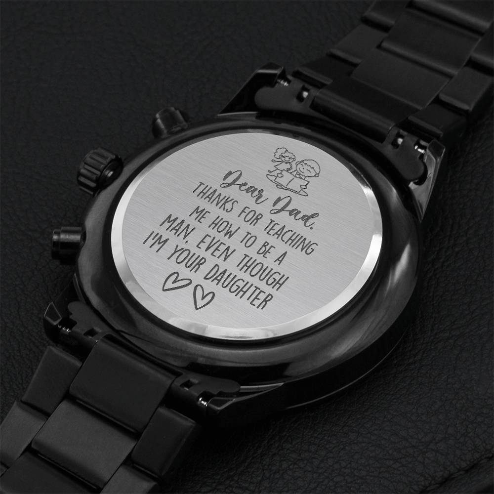 Daughter Watch Gift For Dad Engraving Chronograph Watch