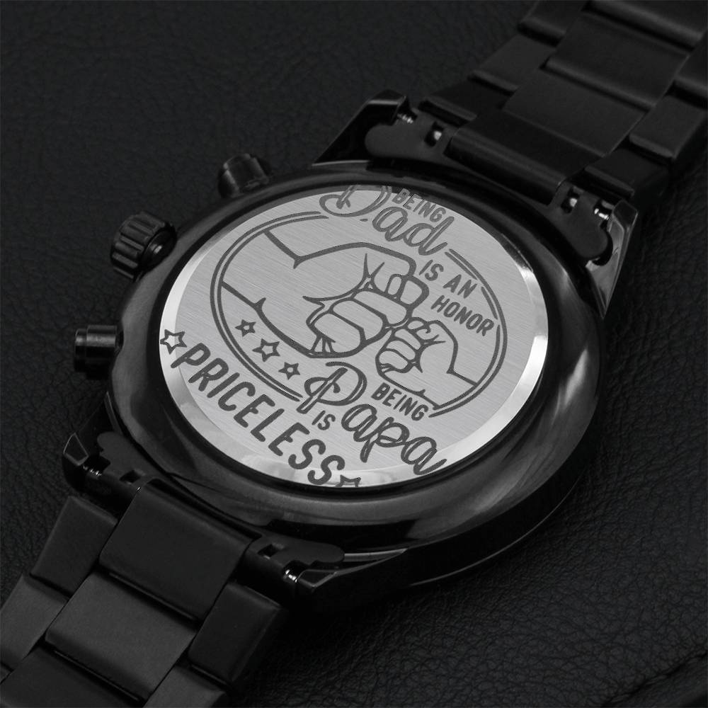 Engraved Dadpapa Watch Engraving Chronograph Watch