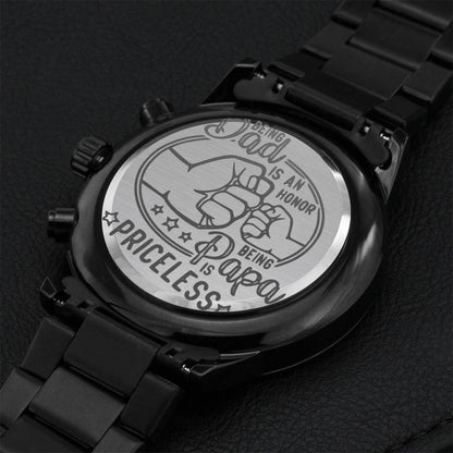 Engraved Dadpapa Watch Engraving Chronograph Watch
