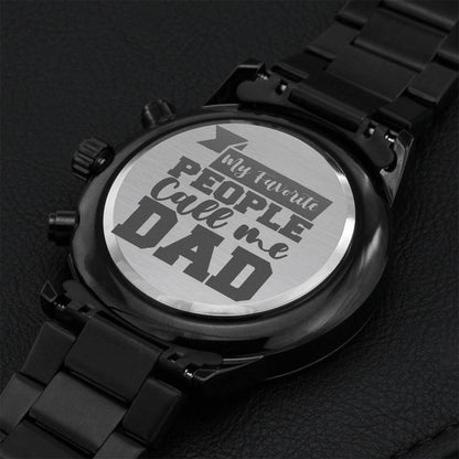 Wishing You Happy Father's Day - Call Me Dad Engraving Chronograph Watch