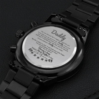 Daddy Happy First Father's Day New Dad Engraving Chronograph Watch