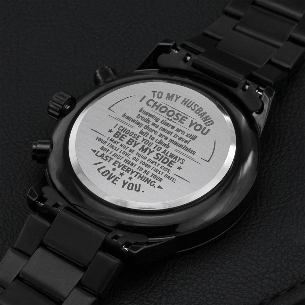 Gift For Husband - Be By My Side - Watch Engraving Chronograph Watch
