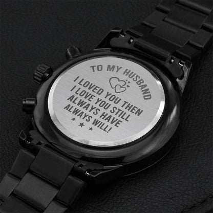 Engraved Watch - Best Gift For Husband Engraving Chronograph Watch