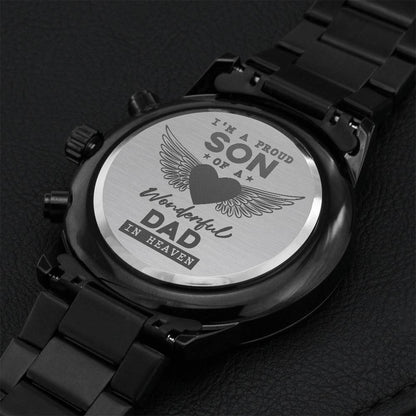 Wonderful Dad In Heaven Engraving Chronograph Watch