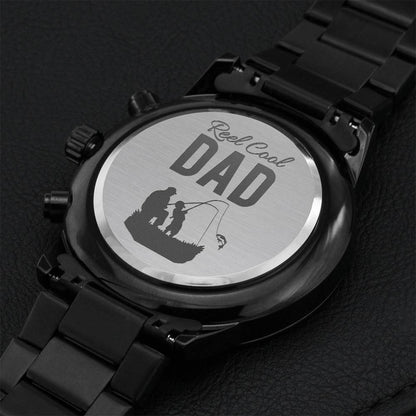 Fishing Gifts For Men Father's Day Watch Reel Cool Dad Engraving Chronograph Watch