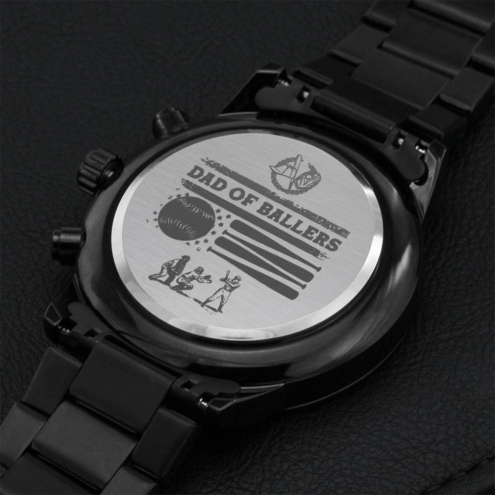 Dad Of Ballers Engraving Chronograph Watch