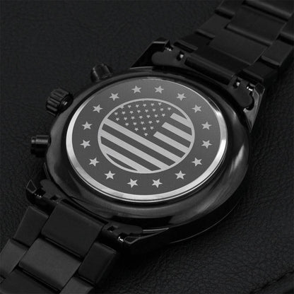 American Badge Watch Engraving Chronograph Watch