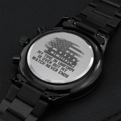 Us Veteran Patriotic Gift Military Watch Watch For Men Engraving Chronograph Watch