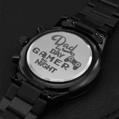 Engraved Watch Gift For Dad Father’s Day Gift For Daddy Birthday Gift For Dad Engraved Watch For Him Father Gift From Daughter And Son Gamer Dad 1 Engraving Chronograph Watch