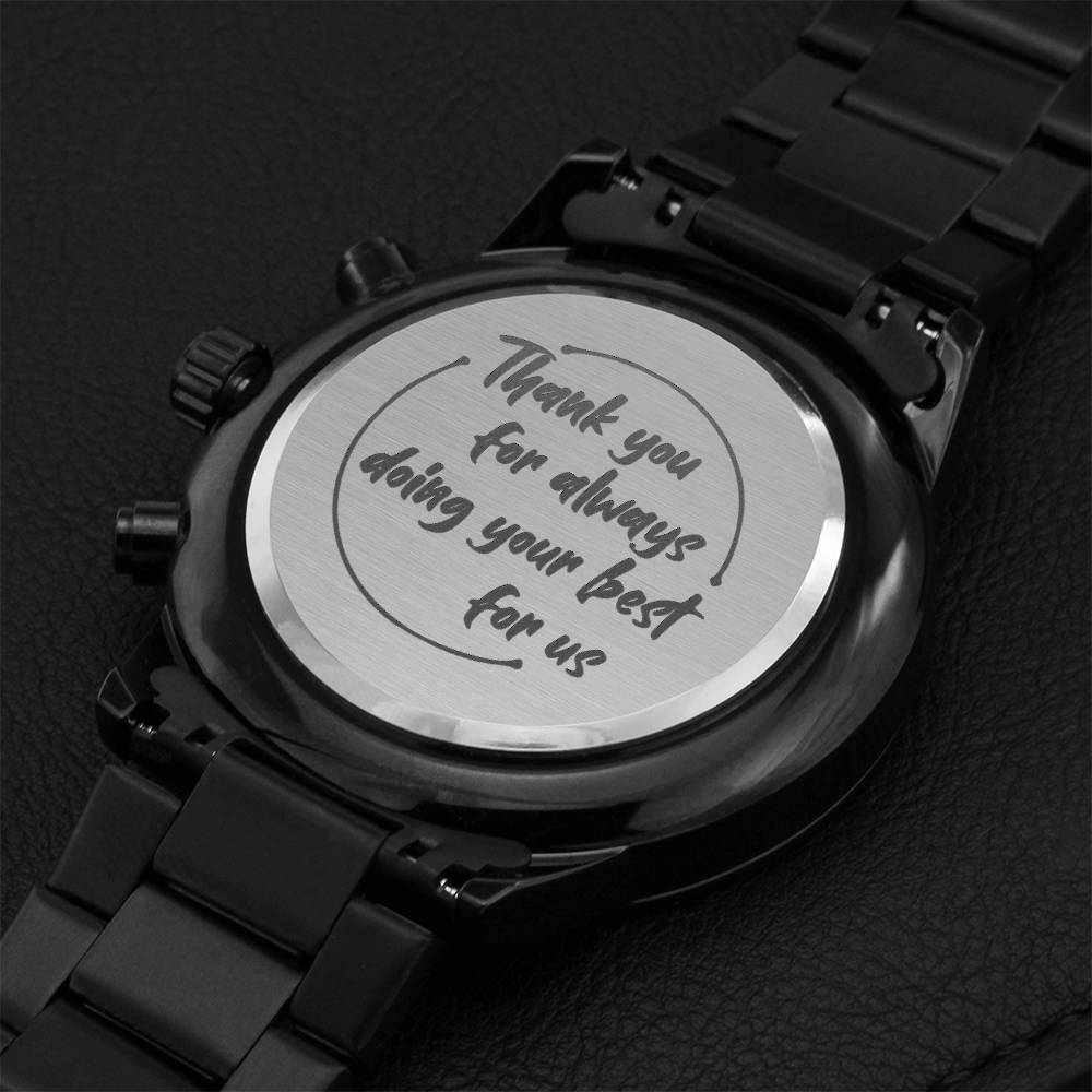 Gift For Dad Engraving Chronograph Watch